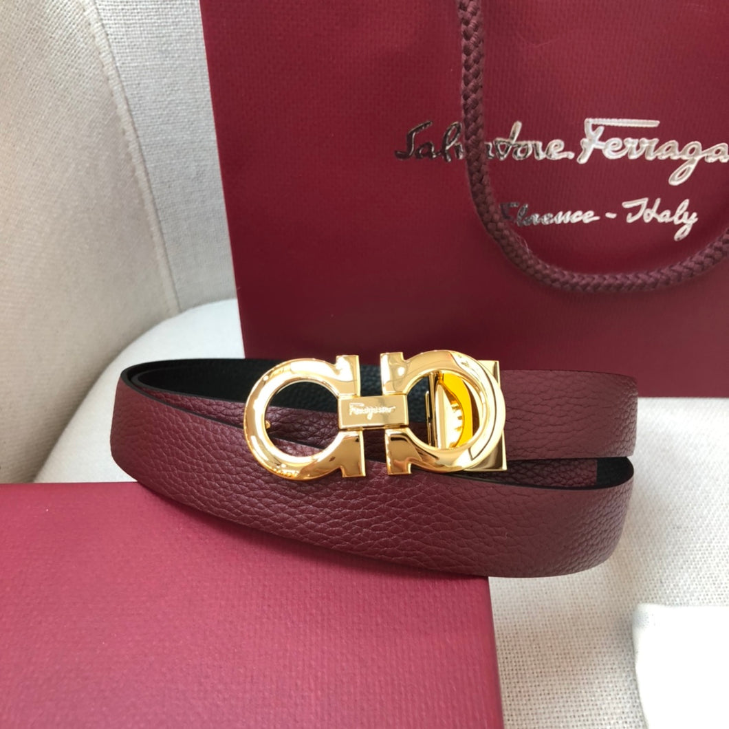 SF Belt / Dark Cherry & Gold