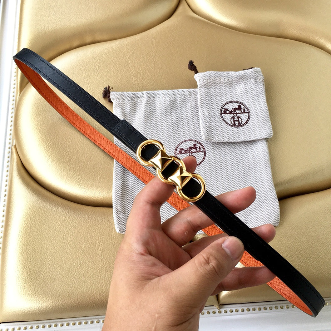 H Belt / Black & Orange Gold