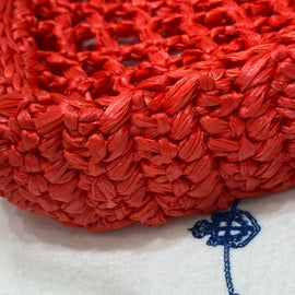 The new raffia fiber tote bag / Red
