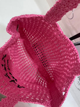 The new raffia fiber tote bag / Pink