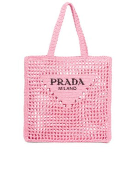 The new raffia fiber tote bag / Pink