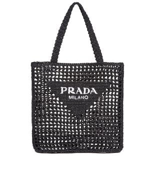 The new raffia fiber tote bag / Black