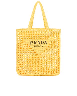 The new raffia fiber tote bag / Yellow