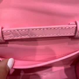 Pink Silver Buckle Handle Bag