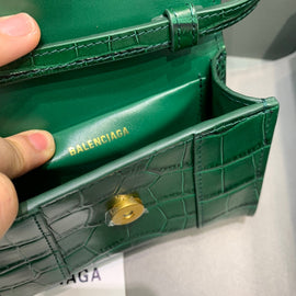 Dark Green Gold Buckle Handle Bag