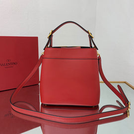 Small Red Super Vee Bucket Bag