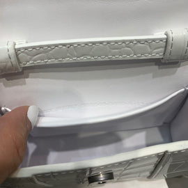White Silver Buckle Handle Bag